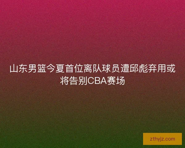 山东男篮今夏首位离队球员遭邱彪弃用或将告别CBA赛场