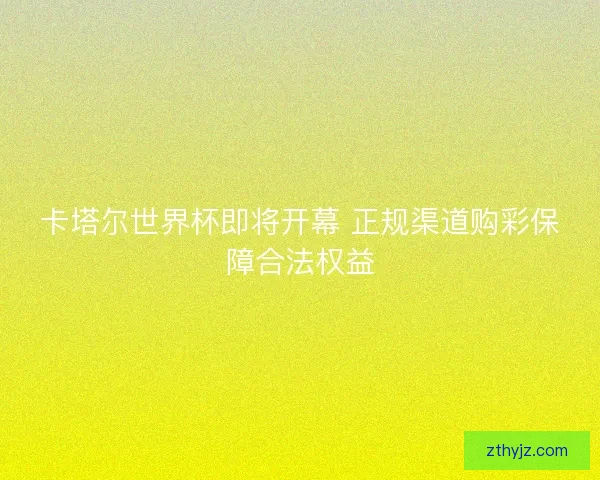 卡塔尔世界杯即将开幕 正规渠道购彩保障合法权益